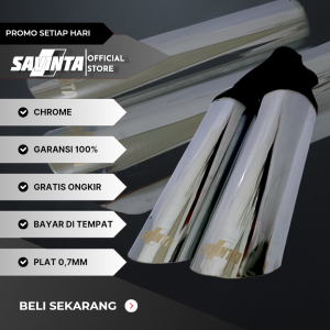 Savinta Knalpot Racing Mobil Cabang BMR Doble Chrome Bass Bulat