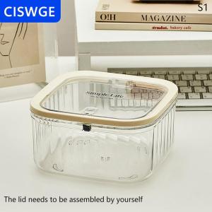 [COD] CISWGE Loại Báo Chí Máy Tính Để Bàn Thùng Rác Thuận Tiện Nhựa Trong Suốt Lưu Trữ Hộp Bàn Tổ Chức Văn Phòng Nguồn Cung Cấp