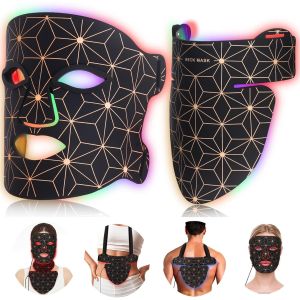 Red Light Therapy Mask for Face and Neck 850nm NIR Anti Aging 8 Color Modes 3000mAh Rechargeable 480-Grade LEDs 70mW/cm² Power for Skin Rejuvenation Timer Gentle-Light Tech