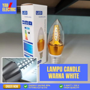 EMICO LAMPU CANDLE BOHLAM LED 5W FITTING E14 & E27 LAMPU LILIN GANTUNG - YAH ELECTRIC
