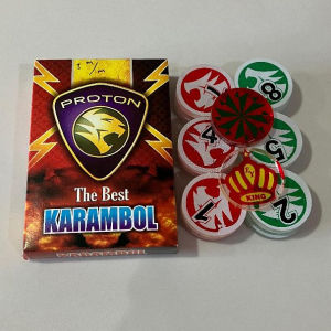Biji Karambol Biasa Tebal 5 mm Motif Proton / Random | Koin Krambol Satu Lapis Original | Keping Kerambol 5mm | Coin Carambol Carrom Games