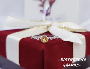 Natural Fancy Color Sapphire Birthstone S925 adjustable silver ring/Yellow color sapphire ring/Gemstone/birthstone/cincin kuning sapphire/黄色蓝宝石 S925镶嵌活口戒指