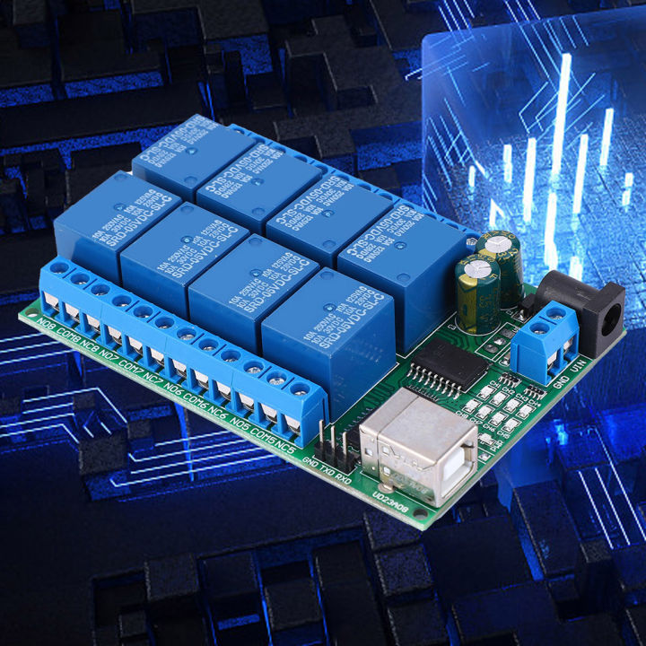 UD23A08 USB Relay Module MultiFunction 8 Channel UART Serial Port Motor