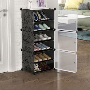 ชั้นวางรองเท้า (A3-A4) (1แถว6ชั้น)พลาสติกที่เรียบง่าย อเนกประสงค์ มาพร้อมกับความจุขนาดใหญ่ และฝาปิดอย่างดี แยกชั้นวางได้อิสระ