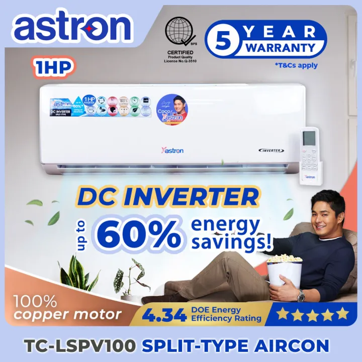 Astron 1HP Inverter Split-Type Aircon - TC-LSPV100 | Energy Efficient ...