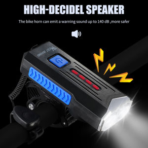 Đèn xe đạp đèn chuông xe đạp thể thao LY22 siêu sáng còi to đèn Led chống nước tặng kèm sạc có hộp đựng