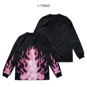 Kaos Lengan Panjang Triad T-Shirt Longsleeve 24s Hitam Tshirt Metal | Boneman | Black | Baju Long Sleeve A4956