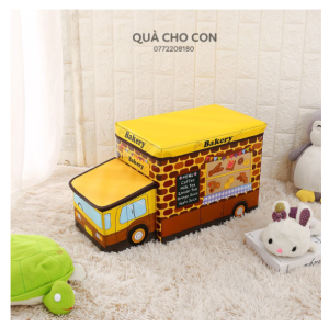 THÙNG ĐỰNG ĐỒ CHƠI HÌNH Ô TÔ KIÊM GHẾ NGỒI CHO BÉ - GIỎ TÚI VẢI ĐỰNG QUẦN ÁO