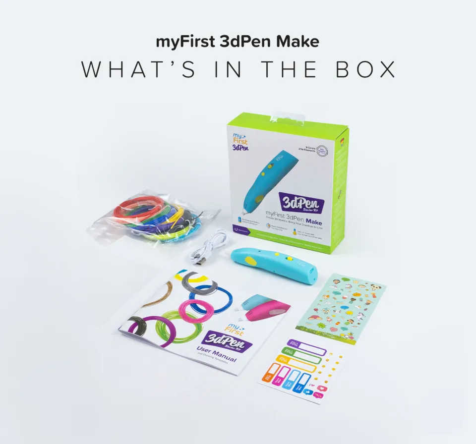 myFirst 3dPen Make | Kids Wireless 3D Pen Starter Kit for Arts