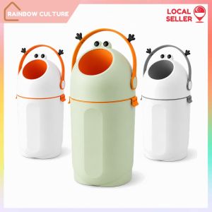 【Rainbow Culture】 Cute Character Sealed Trash Bin Large Capacity Odor Control Waste Bin One Hand Rotating Lid for Home
