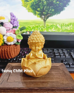 Tượng Phật A Di Đà tọa đài sen 10.5cm
