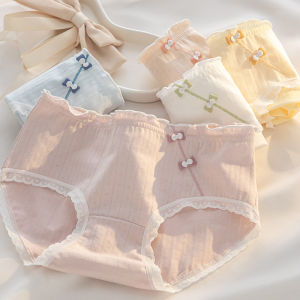 5Pcs/Pack 7A antibacterial girl cotton underwear middle waist womens cotton breathable panties cute girl student triangle pants 5A antibacterial cotton crotch brief