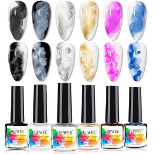 Blooming Watercolor Ink Marble Nail Art Blossom Effect Mani for Spreading Marble Effect 8 Colors 7ml(0.25fl oz)