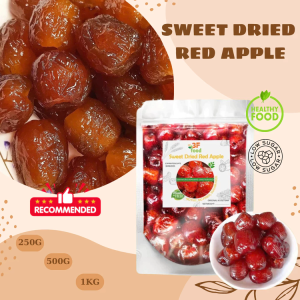 SWEET DRIED RED APPLE 3F Food 100g/250g/500g Soft Delicious Seedless