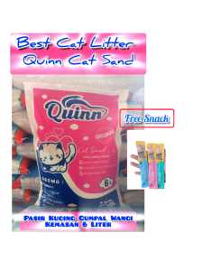 Kemasan 6 Liter Pasir Kucing Gumpal Wangi QUINN CAT SAND FREE SNACK BASAH
