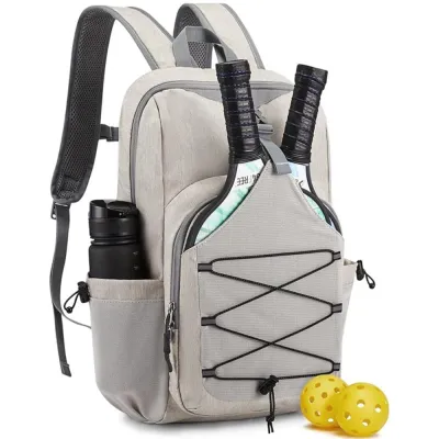 GS Large Capacity Pickleball Rackets Backpack Lightweight Holds 2 Rackets Pickleball Shoulder Bag Multifunctional Adjustable Pickleball Paddle Bag Pickleball Accessories