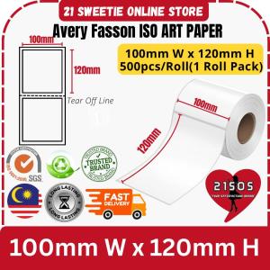 PREMIUM Blank Barcode Label 100mm x 120mm AP Sticker 100x120 Avery Fassion Strong Adhesive 21SOS Premium Quality Art Paper AP Strong Glue with ISO Quality report [500pcs per roll]