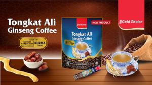 GOLD CHOICE Kopi Dengan Tongkat Ali dan Ginseng Tambah Dengan Kalsium Rumpai Laut dan Kurma | Tongkat Ali Ginseng Coffee With Dates And Seaweed Calcium- (30g X 12S) X 3 Packs Bundle