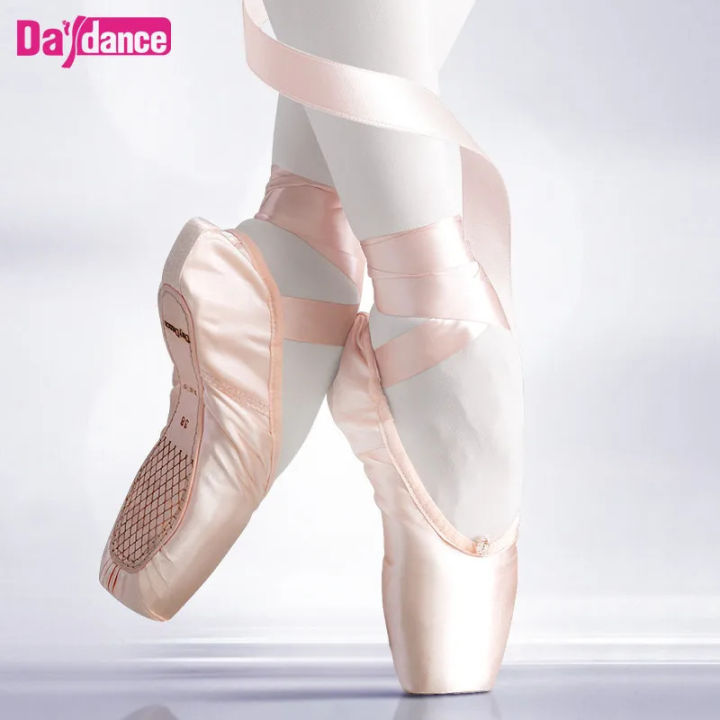 Girls Ballerina Ballet Pointe Shoes Pink Women Satin Professional