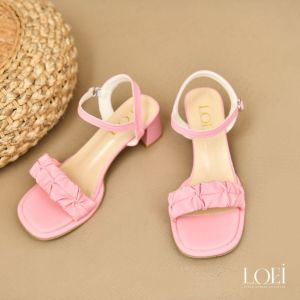 LOEI Laurent Sandal Cruncy Wanita Sepatu Heels Tali Hak Tahu 6823