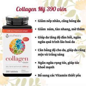 Youtheory Chính Hãng - Viên Uống Collagen Youtheory Đẹp Da Chống Lão Hóa Youtheory 390 Viên