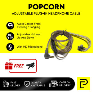 POPCORN Earphone Upgraded Cable 2 Pin Detachable Cable 3.5mm Gold-Plated with Mic Replacement Earphone Wire for KZ ZS10 EDX Pro Headphones (C Pin)