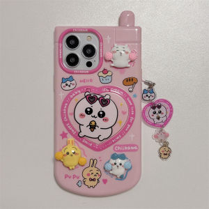 Flip Love Mirror 3D Chiikawa Phone Case for iPhone 11 12 13 14 15 Pro Max Big brother anti fall soft cover casing for iPhone case