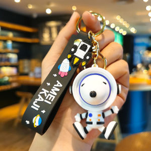 Móc khóa hình Chú Chó Snoopy phi hành gia silicon độc đáo treo chìa khóa balo hoạt hình dễ thương