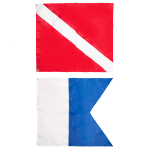 Double Side Snorkeling Diving Warning Flags Bright White Marine Safety Markers for BoatsWater Activity