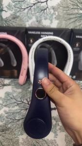 2024 Portable Fan USB Rechargeable Bladeless Fan Fan Outdoor Mni Hanging Neck Fan 5 Speeds Adjustable