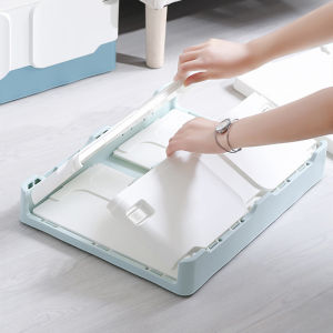 Foldable Waterproof Storage Box 25L and 40L Clothing Storage Bin Office Book Organizer Toy Store Large Home Use Collapsible Crate Plastic Desktop Holder