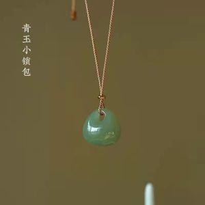 Good 999 Fashion Simple Design Auspicious Fortune and Hotan Jade Noble Elegant Necklace N8099