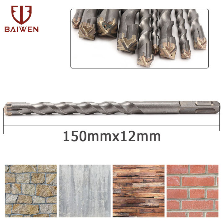 BAIWEN 150mm x 12mm Square Shank Electric Hammer Drill Bit