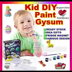 Dinosaur 2 Figurine Painting l Kid Painting Craft l Gift for Children l Princess Toys l Fridge Magnet l Kid Painting Set