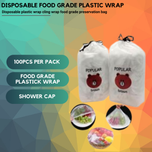 500PCS Disposable plastic wrap cling wrap food grade preservation bag household shower cap general bowl cover