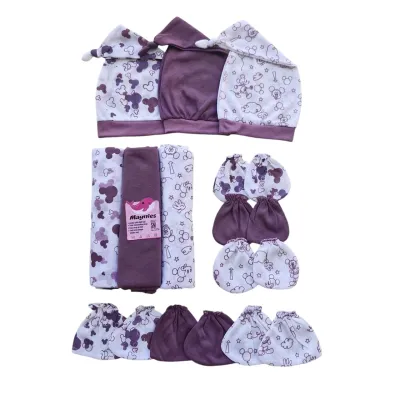 MAYNIESBABY 12pcs Bedong set topi bayi baru lahir 0-3 bulan Bedong topi set newborn kekinian Bedong Selimut Hangat persiapan lahiran