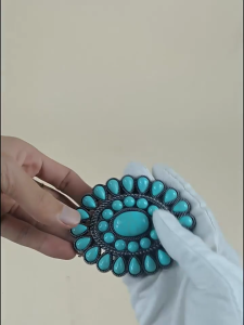 Turquoise Vintage Belt Buckle Elevates Look of Traditional Trousers and Costume Closure Belt Pin Buckle Replacements