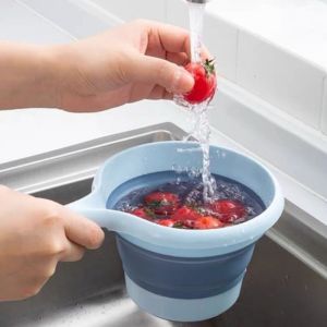 BLIVO  Foldable Collapsible WATER SCOOP DIPPER Water Ladle Multi-purpose Folding Durable Material Water Scoop For Kitchen and Bathroom Bath Dipper