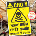 LOGO TEM STICKER BIỂN CẢNH BÁO NGUY HIỂM CHẾT NGƯỜI - DANGER OF DEATH - BIỂN CẢNH BÁO AN TOÀN LAO ĐỘNG. 