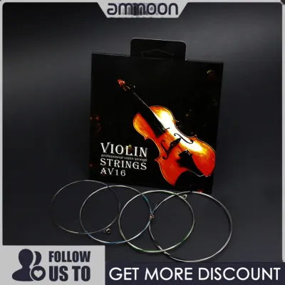 ammoon Universal Violin Fiddle String Strings Full Set (E-A-D-G) Steel Core Nickel-silver Wound with Nickel-plated Ball End for 4/4 3/4 1/2 1/4 1/8 Violins