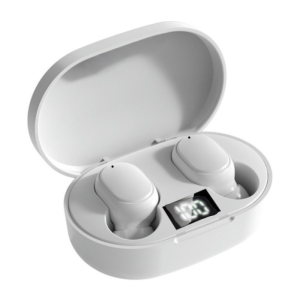 (HD1)E6S Blue Green Earphones TWS Wireless Earbuds Bluetooth 9D Stereo Sound LED Display Headphone Waterproof Noise Reduction Headset With Mic