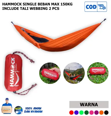 Hammock Single ayunan gantung beban max 150 kg include Tali 2 pcs