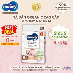Thùng Jumbo bỉm moony trắng bỉm moony natural chính hãng Dán/Quần đủ size NB62/S58/M46/L36/XL32