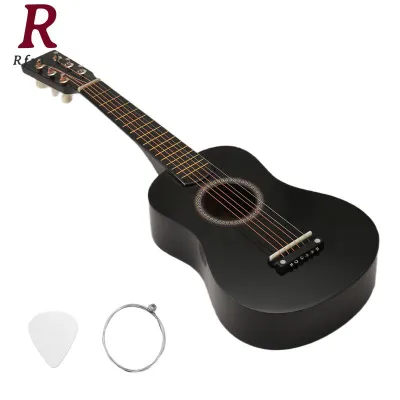 Mini 23 Inch Basswood 12 Frets 6 String Acoustic Guitar with Pick and Strings for Kids / Beginners