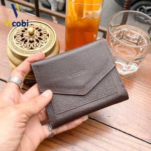 Ví mini gập 3 nữ da bò Kate Vicobi M3 nhỏ gọn để tiền thẳng và giấy tờ mới