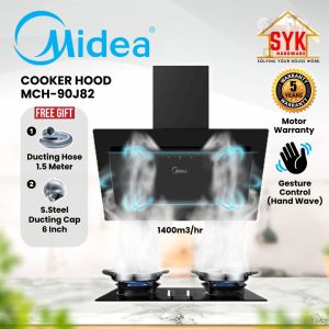 SYK Midea Kitchen Hood MCH-90J82 Cooker Hood Kitchen Gas Hob Stove Stainless Steel Penyedut Asap Dapur Gas