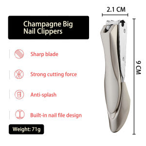 TOGEWITHU Nail Clippers with Catcher Anti-splash Fingernail Toenail Cutter Manicure Tools Nail Trimmer with Nail File Sharp and Durable