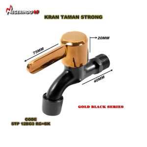 KERAN KRAN TEMBOK CABANG WATER FAUCET PREMIUM GOLD BLACK SERIES