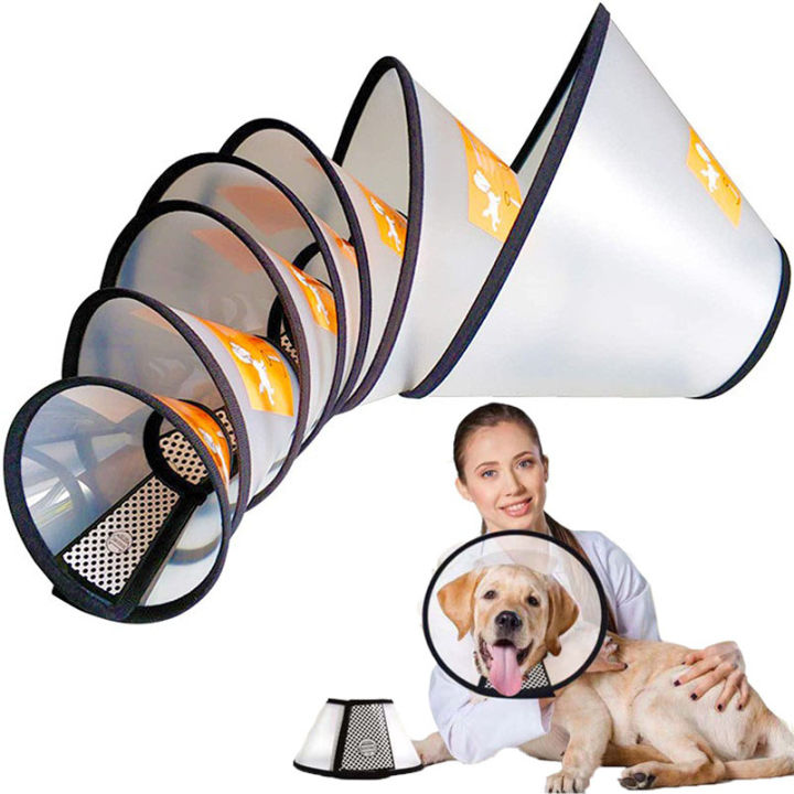 LovePet Pet Elizabeth Cone E Collar Dog cat Head Cover Anti Bite cone pet supplies Translucent Cone Pet Protective Collar Dog Elizabeth collar Anti Biting Wound Healing Collar Cat Accessories Safety