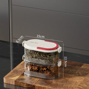 Spice Storage Box Seasoning Jar Food Grade BPA Free Large Capacity Transparent Stackable Sealed Spice Organizer
